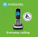 Moto rola CD4012 DECT 6.0 Cordless Phone with Answering Machine and Call Block, Silver/Black, 2 Handsets Bundle with Blucoil 4 AAA Batteries, 10' Cat5e Cable, and USB Conference Speakerphone