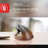 blucoil Contour Design Unimouse Mouse Wireless - 2.4GHz Wireless Ergonomic Mouse for Mac & Windows PC (Right-Hand) Bundle 3-FT USB 2.0 Type-A Extension Cable, and 5-Pack of Reusable Cable Ties