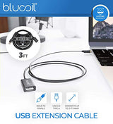 MXL AC-404 USB Conference Microphone for Web Conferencing, Game Streaming, Court Reporting on Windows and Mac Bundle with Blucoil USB Type-A Mini Hub with 4 USB Ports, and 3' USB Extension Cable`