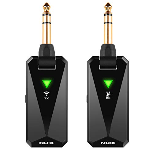 NUX B-5RC Wireless Guitar System for Most of Types of Guitar with Active or Passive Pickup, Charging Case Included,Auto Match,Mute Function,Guitar Wireless Transmitter and Receiver, 2.4GHz