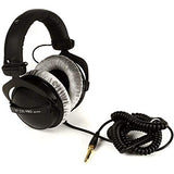 beyerdynamic DT 770 PRO 250 Ohm Closed-Back Studio Mixing Headphones Bundle with Blucoil Aluminum Dual Suspension Headphone Hanger, and Y Splitter for Audio and Mic