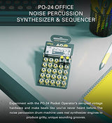 teen age engineer ing Pocket Operator PO-24 Office Percussion Drum Machine and Sequencer Bundle with Samson SR350 Over-Ear Stereo Headphones, Blucoil 3-Pack of 7" Audio AUX Cables, and 4 AAA Batteries