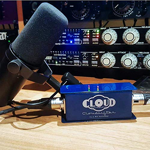 blucoil Cloud Microphones CL-1 Cloud Lifter 1-Channel Mic Activator - Feedback Reducer Bundle with 10-FT Balanced XLR Cable, and 5-Pack of Cable Ties