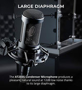 blucoil Audio Technica AT2035 Cardioid Condenser Microphone Perfect for Studio, Podcasting & Streaming, XLR Output Bundle Boom Arm Plus Pop Filter, and 2-Pack of 10-FT Balanced XLR Cables