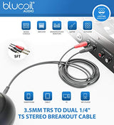 PreSonus Eris E5 2-Way 5.25" Near Field Studio Monitors (Pair) Bundle with Blucoil 2X Isolation Pads, 4X 12 Acoustic Wedges, and 5-FT 3.5mm TRS to Dual 1/4" TS Stereo Breakout Cable