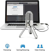 Samson Meteor Mic USB Studio Condenser Microphone with Mute Switch for Windows, Mac (Chrome) Bundle with Blucoil 6" Dimmable Selfie Ring Light, and 3-FT USB 2.0 Type-A Extension Cable