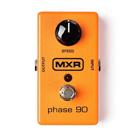 MXR M101 Phase 90 Phaser Pedal Bundle with Blucoil Slim 9V 670ma Power Supply AC Adapter, 2-Pack of Pedal Patch Cables, and 4-Pack of Celluloid Guitar Picks