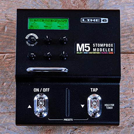 Line 6 M5 StompBox Modeler Bundle with EX-1 Expression Pedal, 2-Pack of Pedal Patch Cables, 10-FT Straight Instrument Cable (1/4in), 4-Pack of Celluloid Guitar Picks, and 5-FT MIDI Cable