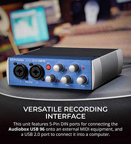 PreSonus AudioBox Studio Ultimate Bundle Complete Recording Kit with Studio Monitors and Studio One Artist, Blucoil 2x Isolation Pads, Adjustable Microphone Tripod Stand, and 4x 12" Acoustic Wedges