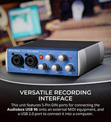 PreSonus AudioBox Studio Ultimate Bundle Complete Recording Kit with Studio Monitors and Studio One Artist, Blucoil 2x Isolation Pads, Adjustable Microphone Tripod Stand, and 4x 12" Acoustic Wedges