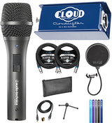 blucoil Cloud Microphones Cloud Lifter CL-1 Mic Activator Bundle with Audio Technica AT2005USB Cardioid Dynamic USB/XLR Microphone for Podcasting, 2X 10' XLR Cables, Pop Filter, and 5X Cable Ties