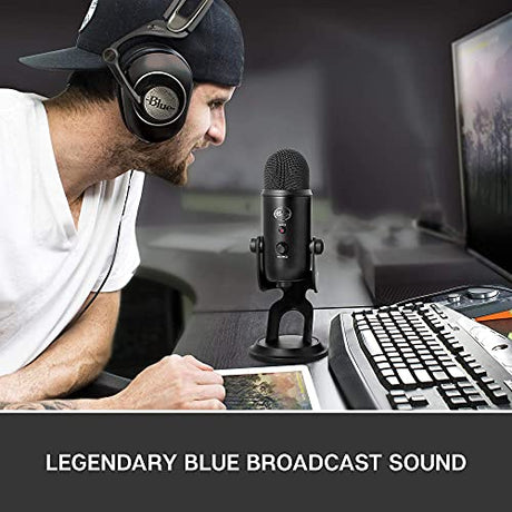 Blue Yeti USB Mic for Recording & Streaming on Windows and Mac - Blackout Bundle with Logitech C922 Pro Stream Webcam 1080P Camera, and Blucoil Boom Arm Plus Pop Filter