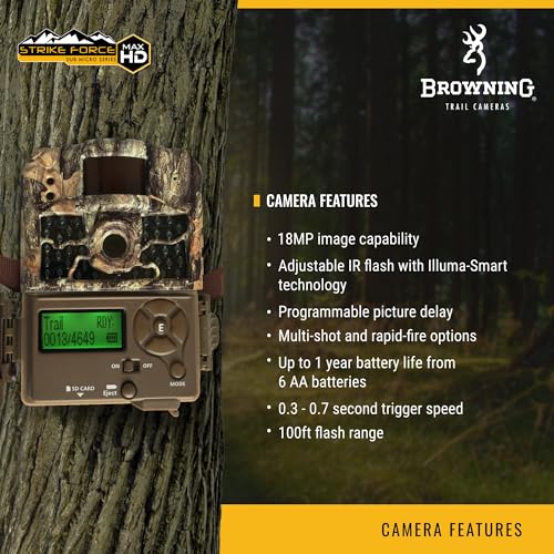 Browning Trail Cameras Hunting Wildlife Monitoring Strike Force HD Max Trail Camera