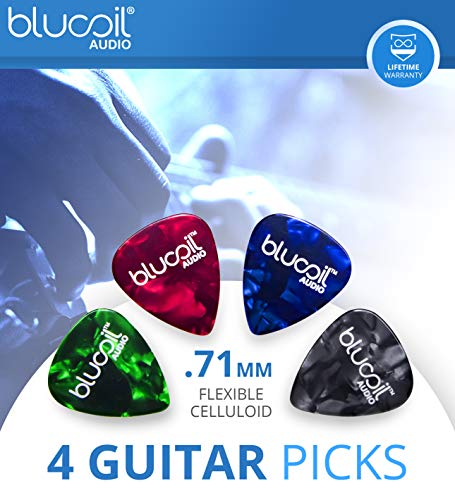 Peterson StroboPlus HDC Chromatic Handheld Strobe Tuner - Windows and Mac Compatible Bundle with Blucoil 10' Straight Instrument Cable (1/4") and 4-Pack of Celluloid Guitar Picks