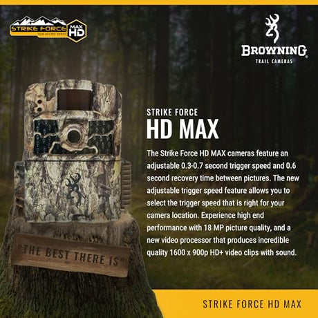 Browning Trail Cameras Hunting Wildlife Monitoring Strike Force HD Max Trail Camera