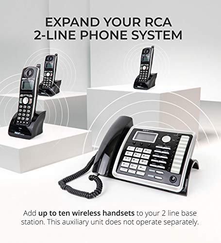 RCA 25255RE2 (25055RE1, 25254) 2-Line Phone System with Digital Answering System - Corded Speakerphone and Wireless Handset Bundle with 25055RE1 DECT 6.0 Cordless Handset, and Blucoil 6 AAA Batteries