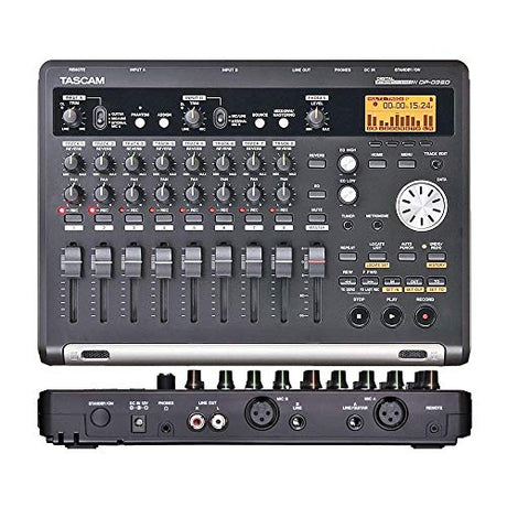 TASCAM DP-03SD 8-Track Digital Portastudio Audio Recorder for Recording Music Bundle with 32GB Class 10 MicroSD Card, Blucoil 10' Straight Instrument Cable (1/4"), and 10-FT Balanced XLR Cable