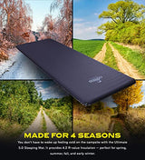 NOMAD Ultimate 5.0 Self Inflating Sleeping Mat - Lightweight Air Mattress with Storage Bag and Repair Kit for Campers, Backpackers, and Travelers (Graphite)