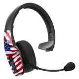 BlueParrott B450-XT Noise Canceling Bluetooth Headset with 300-FT Wireless Range for iOS and Android Bundle with MightySkins Removable Decal Sticker (Patriot), and Blucoil USB Wall Adapter