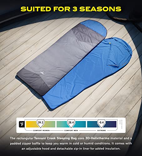 NOMAD Tennant Creek Sleeping Bag for 3 Seasons Spring, Summer, and Autumn - Water-Resistant Sleep Sack with Compression Stuffsack and Storage Bag for Campers and Backpackers (Phantom)