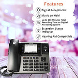 Moto rola ML1002S DECT 6.0 Expandable 1 to 4 Lines Business Phone System with Voicemail, Digital Receptionist Bundle with Blucoil 4 AAA Batteries, 10' Cat5e Cable, and USB Conference Speakerphone