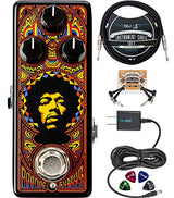 MXR JHW Authentic Hendrix Bundle with Blucoil Slim 9V 670ma Power Supply AC Adapter, 10-FT Mono Instrument Cable, 2X Patch Cables, and 4X Guitar Picks