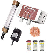 ControlOmatic ChlorMaker Saltwater Chlorine Generation System for Spas and Hot Tubs Bundle with 3 Bottles of Insta-Test Test Strips, and 1 LB SpaSaltBlend Himalayan Pink Salt