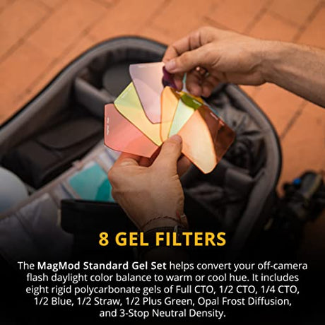 MagMod Standard Gel Set - Color Correction Gel Kit for Flashes Bundle with MagMod MagGel Holder