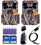 Browning BTC-8E-HP4 Spec Ops Elite HP4 Trail Cameras (2-Pack) Bundle with Blucoil 32GB SDHC Memory Cards (2-Pack), Blucoil 6 AA Batteries, 6.5-FT Combination Cable Lock, and USB 2.0 Card Reader