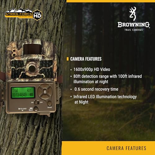 Browning Trail Cameras Hunting Wildlife Monitoring Strike Force HD Max Trail Camera