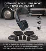 blucoil BlueParrott B350-XT Noise Cancelling Bluetooth Headsets - Updated Design for iOS/Android (2-Pack) Bundle Headphone Carrying Cases (2-Pack), and Replacement Windscreens & Ear Pads (2-Pack)