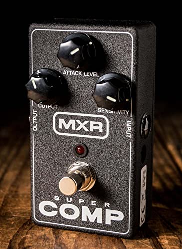 MXR M132 Super Comp Compressor Pedal with True Bypass Bundle with Blucoil Slim 9V Power Supply AC Adapter, and 4-Pack of Celluloid Guitar Picks