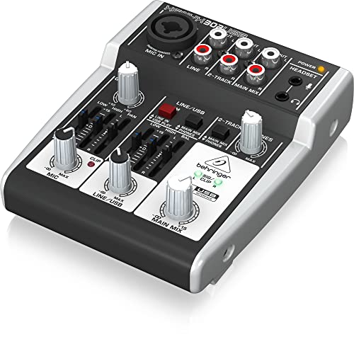 Behringer XENYX 302USB Premium 5-Input Mixer with XENYX Mic Preamp and USB/Audio Interface Black