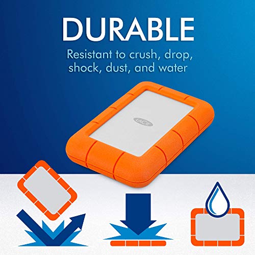 LaCie Rugged Mini Portable Hard Drive + 1mo Adobe CC All Apps (Renewed)