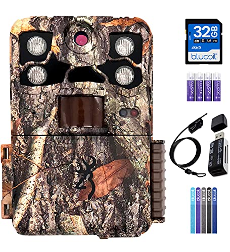 Browning BTC-7E-HP4 Recon Force Elite HP4 Trail Camera for Outdoor Surveillance Bundle with Blucoil 32GB SDHC Card, 6.5-FT Combination Cable Lock, 4 AA Batteries, 5x Cable Ties, and VidPro Card Reader