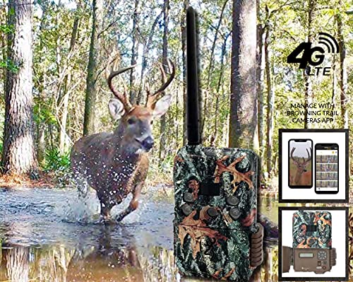 Browning BTC-DWPS-ATT Defender Wireless Pro Scout Trail Camera for Outdoor Surveillance (AT&T) Bundle with Blucoil 32GB SDHC Card, 6.5' Cable Lock, 4 AA Batteries, 5x Cable Ties and VidPro Card Reader