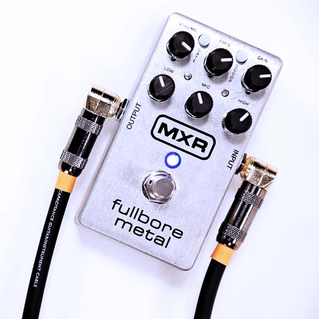 MXR M116 Fullbore Metal Distortion Pedal Bundle with Blucoil 9V AC Adapter, 10' Straight Instrument Cable (1/4"), 2x Pedal Patch Cables, 4x Celluloid Guitar Picks, and 5x Reusable Cable Ties