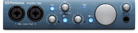 PreSonus AudioBox iTwo USB 2.0 Audio Interface Recording Kit Bundle with Studio One Artist, Capture Duo Software, Blucoil 2-Pack MIDI Cables, Pop Filter Windscreen, and 5-Pack of Reusable Cable Ties
