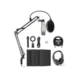 Samson C01 Large-Diaphragm Condenser Microphone for Vocals and Instruments Bundle with Blucoil 4X 12 Acoustic Wedges, 10-FT Balanced XLR Cable, Boom Arm Plus Pop Filter SR350 Headphones