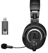 blucoil Technica ATH-M50X Professional Studio Monitor Headphones, Black, Professional Grade, Critically Acclaimed Bundle with Audio ModMic Wireless Attachable Boom Microphone for Headphones