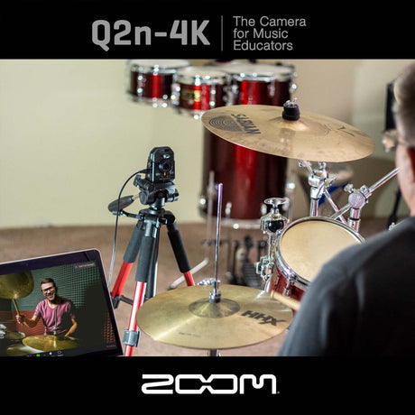 blucoil Zoom Q2N-4K Handy Video Recorder Bundle with Samson SR350 Over-Ear Stereo Headphones, Silicon Power 128GB SDXC Card, 3' USB Extension Cable, USB Wall Adapter, and Camera Cleaning Kit