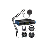 Studio 68c USB-C Audio Interface Bundle with Studio One Artist Software, SR350 Headphones, Blucoil Boom Arm Plus Pop Filter, 10' XLR Cable, 2x 10' Instrument Cables, and 5x Cable Ties