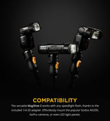 MagMod MagShoe v2 | Universal Cold Shoe Flash Mount for Off Camera Flash | LED Light Panels, Umbrella Modifiers, MagBox PRO 42" Octa Softbox, and MagBox PRO 36" Strip