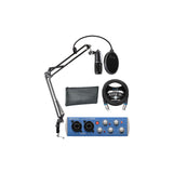 blucoil Audio Technica AT2020 Cardioid Condenser Microphone Bundle with PreSonus AudioBox USB 96 2x2 USB Audio Interface with Studio One Artist, Boom Arm Plus Pop Filter, and 10-FT Balanced XLR Cable