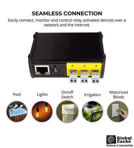 Global Caché IP2CC-P iTach TCP/IP to Contact Closure Converter with Power Over Ethernet - Connects Relay Devices to a Wired Connection