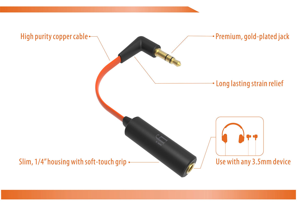 iFi Ear Buddy Audio Attenuator Cable for Headphones and IEMs Compatible with 3.5mm Headphone Jack - Travel Kit Includes Accessories