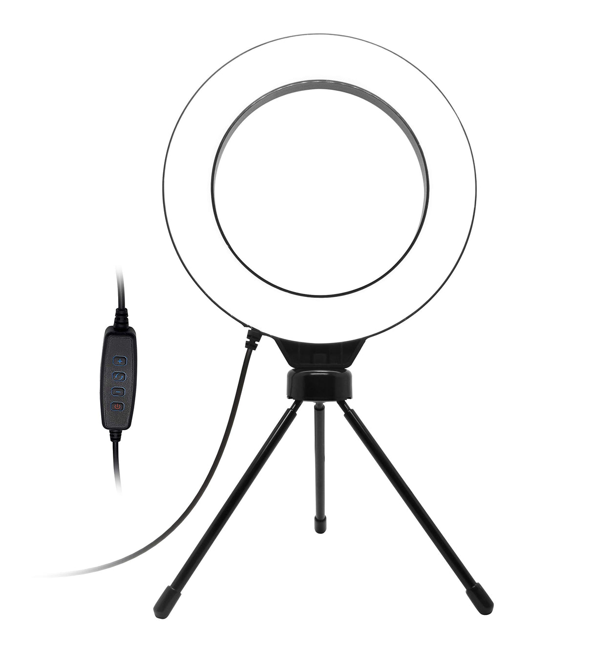 Blucoil 6" Dimmable Selfie Ring Light with Desk Tripod Stand, 3 Light Modes & 11 Brightness Levels, Rotatable Ball Head, and 6.23-FT USB Charging Cable for Photography, Videography, and Streaming