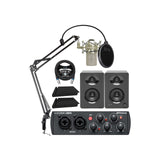 PreSonus AudioBox USB 96 25th Anniversary Audio Interface Bundle with MXL 990 Microphone (Champagne), MediaOne M30 Monitors, Blucoil Boom Arm Plus Pop Filter, 2x Isolation Pads, and 10' XLR Cable