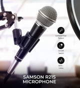Cloud Microphones Cloud Lifter CL-1 Mic Activator for Passive Dynamic and Ribbon Mics Bundle with Samson R21S Dynamic Microphone, SR350 Over-Ear Stereo Headphones, and Blucoil 10' XLR Cable