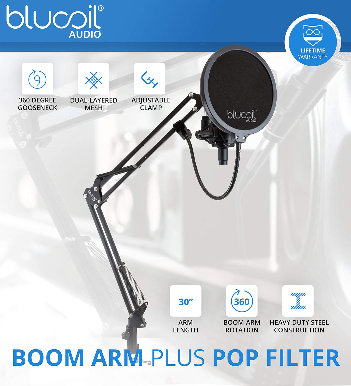 PreSonus Studio 24c 2x2 192 kHz USB Audio Interface for Windows/Mac Bundle with Studio One Artist Software Download, MXL 770 Condenser Microphone, Blucoil Boom Arm Plus Pop Filter and 10' XLR Cable